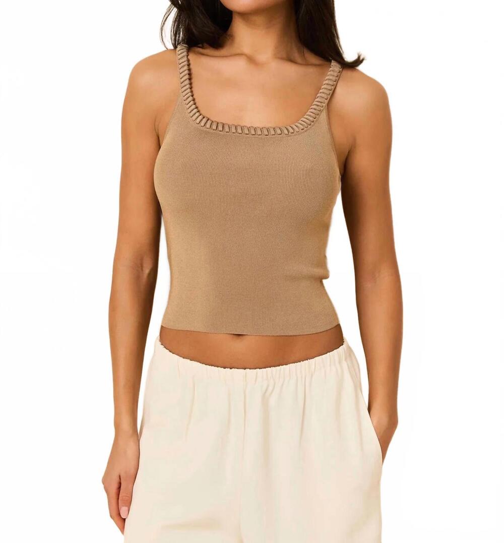 NEW SOLID & STRIPED lyra knit tank top in camel